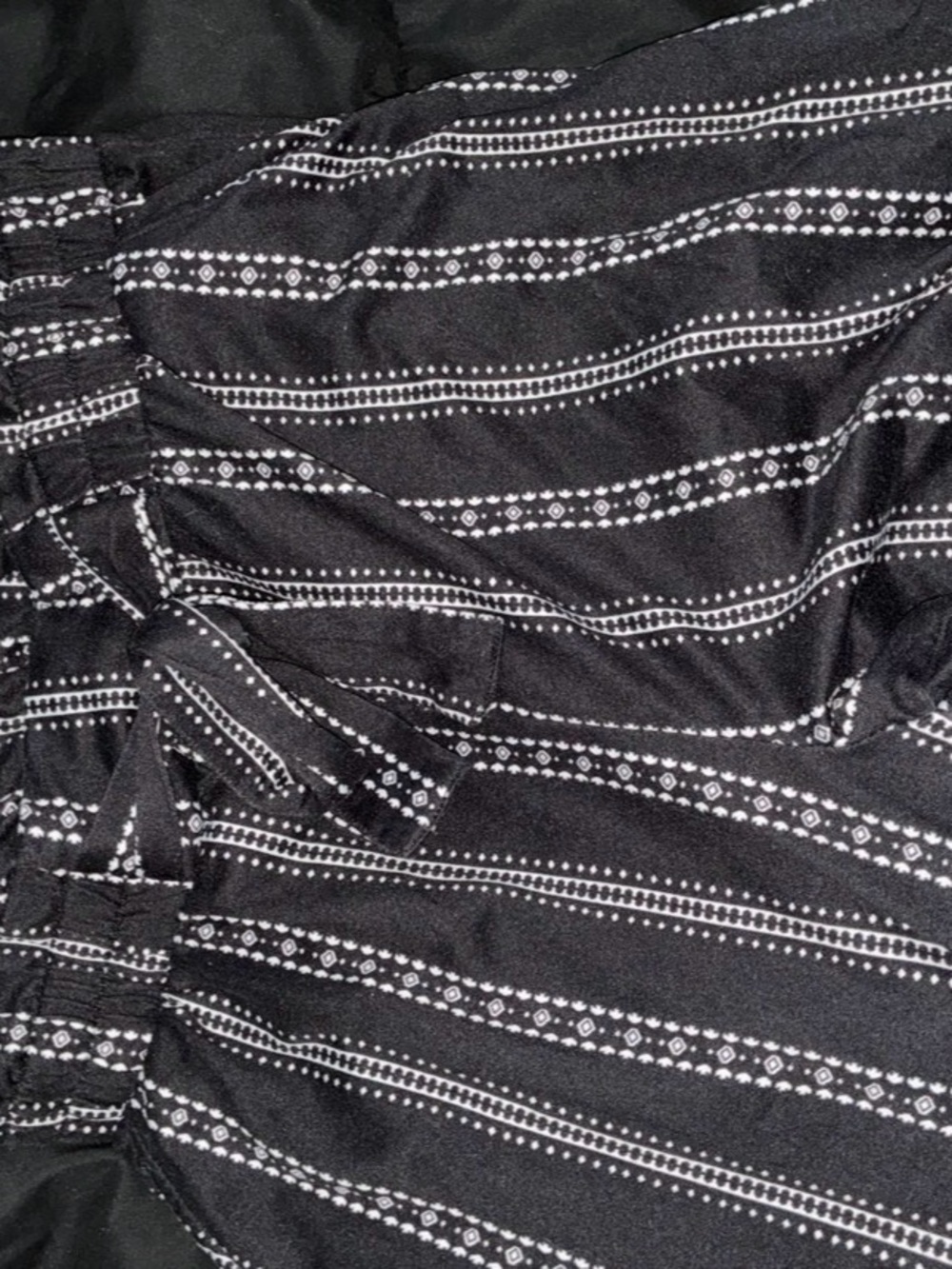Black Striped Tie-Waist Women's pants
